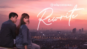 Audi Marissa dan Maxime Bouttier dalam poster series Rewrite.