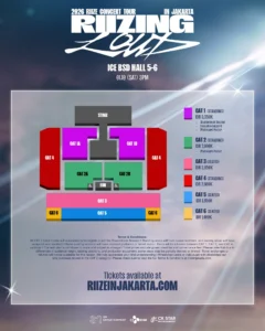 Detail Seat plan dan Harga Tiket Konser RIIZE di Jakarta.