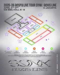 Harga tiket dan seat plan konser aespa di Jakarta.