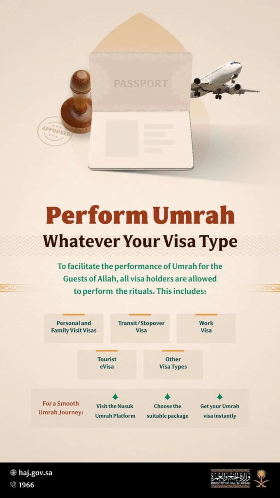Poster terkait kebijakan visa umrah yang baru