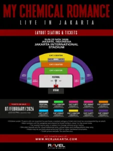 Seat plan konser band My Chemical Romance di Jakarta.