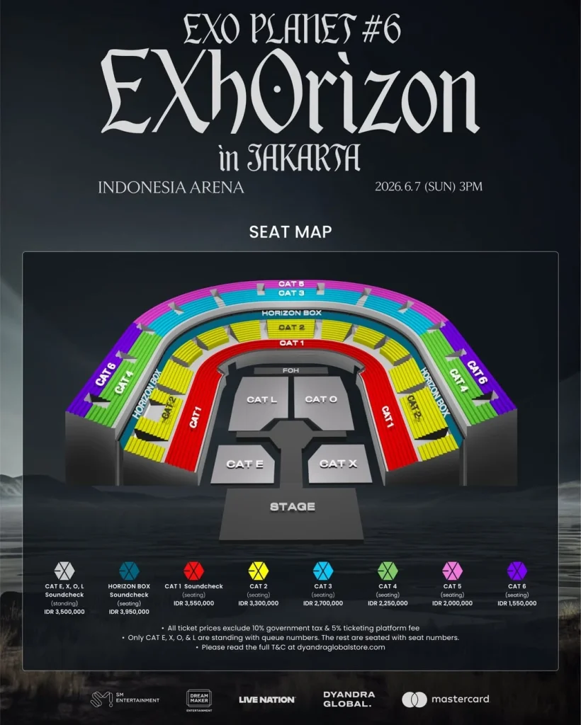 Seat Plan Konser EXO di Jakarta.