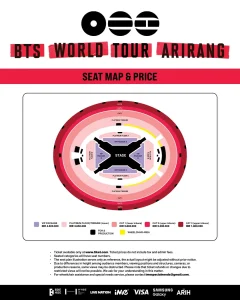 Ilustrasi seat plan konser BTS di Jakarta.