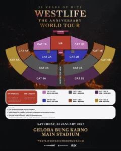 Seat Plan Konser Westlife di Jakarta.