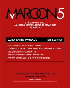 Detail benefit konser Maroon 5 di Jakarta.