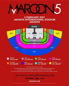 Ilustrasi seat plan Konser Maroon 5 di Jakarta.