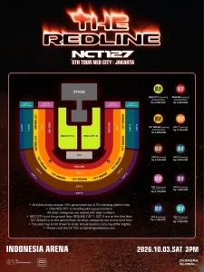 Ilustrasi seat plan konser NCT 127 di Jakarta.